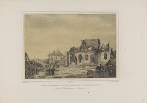 Porta e chiesa nella Cittadella di Anversa, 1832 da Joseph van den Nest