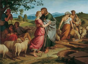 Giacobbe incontra Rachele presso le greggi di suo padre da Joseph von Fuhrich