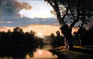 Paesaggio con fiume e alberi