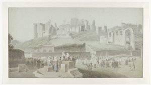 Una processione ai piedi del Colle Palatino a Roma da Josephus Augustus Knip
