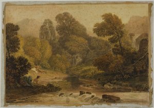 Una scena vicino a Lodore, Cumberland da Joshua Cristall