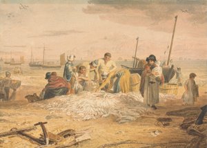 Sbarco di un carico di sgombri, Hastings da Joshua Cristall