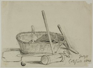 Cesto di vimini, mazza, pala, piccone da Joshua Cristall