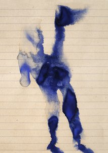 Macchia di inchiostro blu astratta