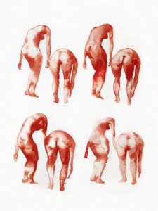 Forme nude in posizione ricurva