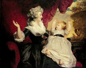 Georgiana, Duchessa di Devonshire con la sua figlia neonata Lady Georgiana Cavendish da Joshua Reynolds