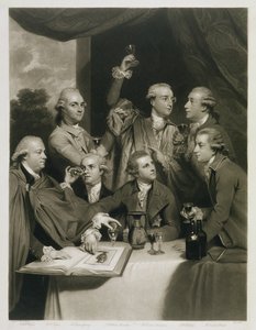 Sir William Hamilton (1730-1803) con altri intenditori, Riunione della Society of Dilettanti da Joshua Reynolds
