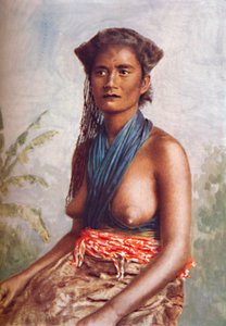 Una donna delle Fiji in abito tradizionale, 1902 da Josiah Martin