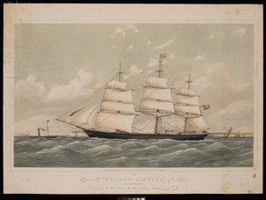 Clipper Ship William Lindsay di Leith 970 tonnellate di registro, 27 febbraio 1868