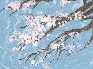 Primavera: fiori di ciliegio blu da Josie George