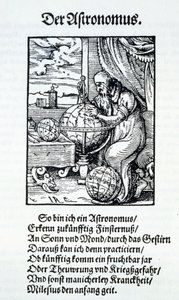 Un astronomo con un verso di Hans Sachs, pub. Francoforte 1568 da Jost Amman
