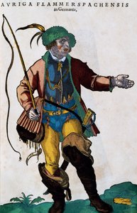Costume del cocchiere in Germania, incisione da 