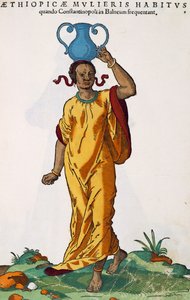 Donna etiope, incisione da Habitus praecipuorum populorum tam virorum quam foeminarum singulari arte depicti, Norimberga da Jost Amman