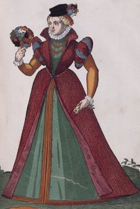 Nobile donna di Ferrara, incisione da "Habitus praecipuorum popularum" da Jost Amman
