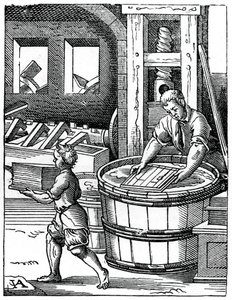 Il fabbricante di carta, XVI secolo, 1870 da Jost Amman