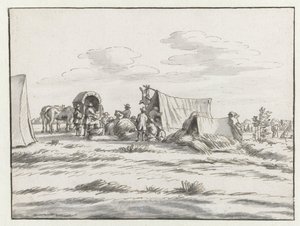 Veduta di un accampamento dell