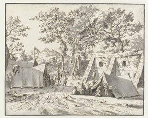Veduta di un accampamento dell