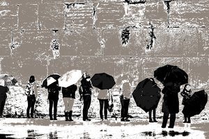 Il lato delle donne, dalla serie Tuesday at the Wailing Wall, 2016 (fotografia)