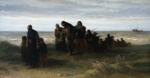 Pescatori che trasportano un uomo annegato, c.1861 da Jozef (1824 1911) Israels