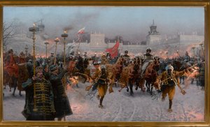 Partenza da Wilanów di Giovanni III Sobieski e Marysienka da Jozef Brandt