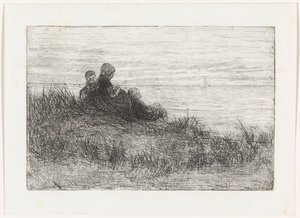 Paesaggio dunale con madre e figli da Jozef Israëls