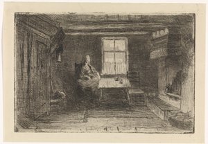 Interno con madre e bambino da Jozef Israëls
