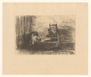 Bambino in una culla da Jozef Israëls