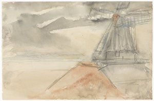 Mulino con cielo agitato da Jozef Israëls
