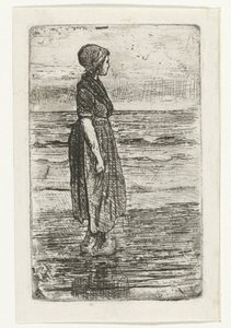 Donna in piedi sulla spiaggia da Jozef Israëls