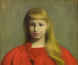 Bambina in abito rosso