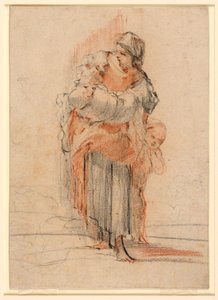 Donna con due bambini da Jérôme François Chantereau