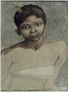 Ritratto di una donna nera delle Montagne di Manila, realizzato durante la spedizione nelle Filippine di Malaspina con le corvette Atrevida e Descubierta da Juan Ravenet