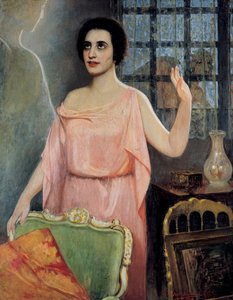 Ritratto di Margarita Xirgu (1888-1969), in "la Xirgu en cristalline", dei fratelli Quinteros da Juan Antonio Benlliure y Gil