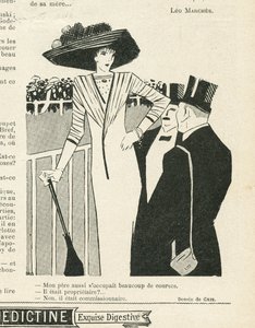 Illustrazione di J Gris (1887-1927) in Le Lire, 02/10/09 - Moda, Cappello, Vita dei Ricchi, Ippismo - Donne