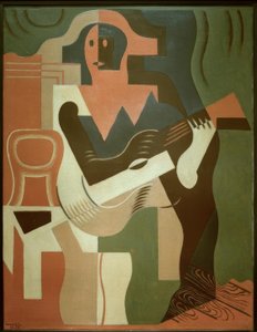 Arlecchino seduto con chitarra