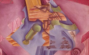 Natura morta con violino e bicchiere di Juan Gris, olio su tela, 46x73 cm da Juan Gris