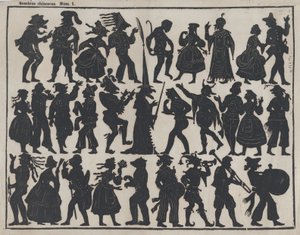 Foglio 1 di figure per burattini cinesi, ca. 1850-70