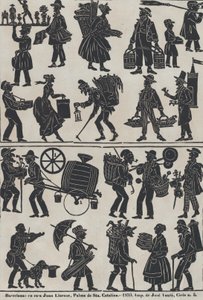 Foglio 3 di figure per burattini ombra cinesi, 1859