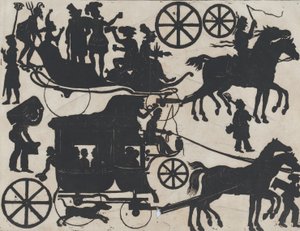 Foglio 5 di figure per burattini ombra cinesi, ca. 1850-70 da Juan Llorens