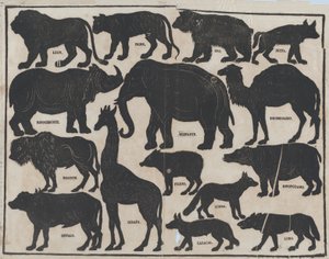 Foglio 5 di figure per burattini cinesi, ca. 1850-70 da Juan Llorens