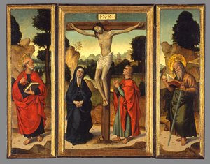 Crocifissione con la Vergine e i santi Giovanni Evangelista, Pietro e Paolo, c.1520-1540