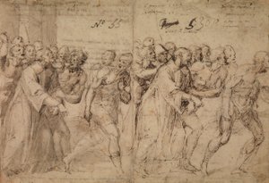 Studio per Santo Stefano condotto al martirio, 1566 (recto)