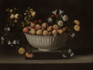 Fiori e frutta in una ciotola cinese da Juan de Zurbaran