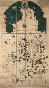 Portolan-Nautical planisphere chart di Juan de la Cosa, circa 1500