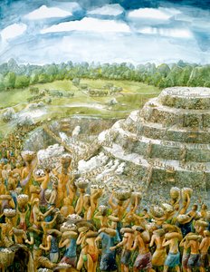 Collina di Silbury, c2400 a.C., c1990-2010 da Judith Dobie