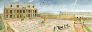 La sala banchetti e il piazzale della villa Cholmley dell