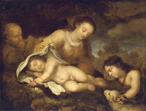 La Sacra Famiglia con il Bambino San Giovanni Battista da Jürgen Ovens