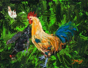 Gallo e galline colorati da Jukyong Park