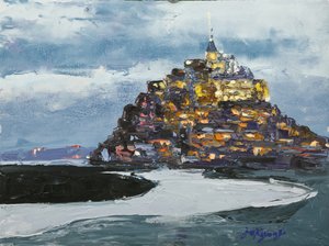 Il bagliore serale del Mont Saint-Michel da Jukyong Park