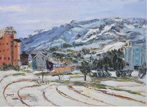 Collina urbana innevata da Jukyong Park